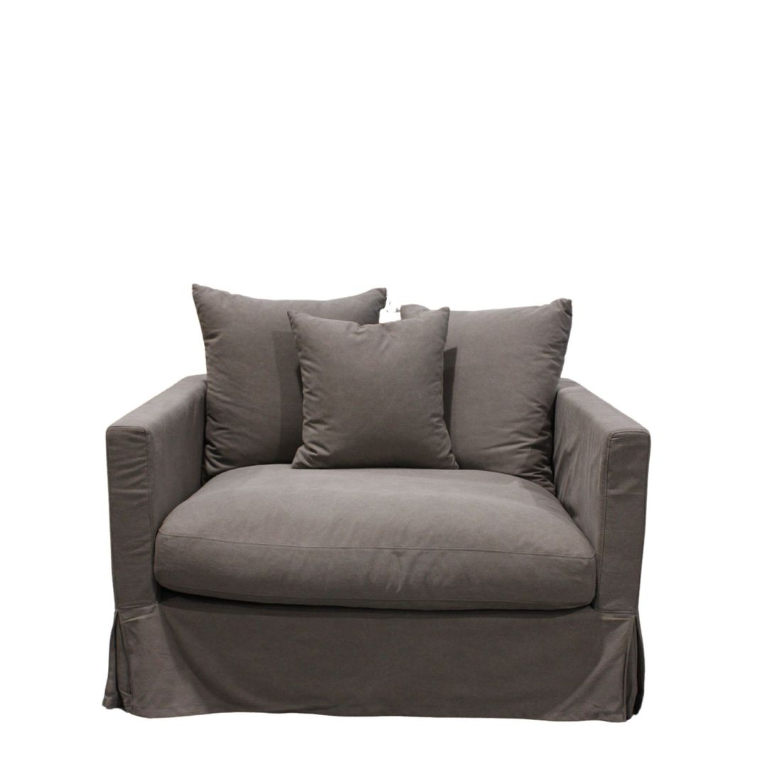 LUXE SOFA 1 SEATER GREY SLIP COVER image 0